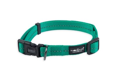 Reflective Supersoft Webbing Collar Ultra Marine Green