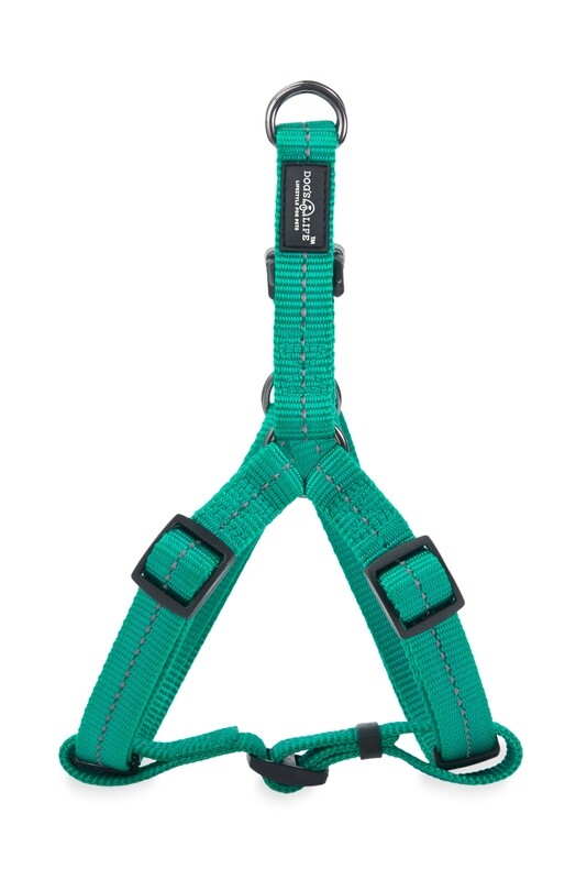 Reflective Supersoft Webbing Step-In Harness Ultra Marine Green