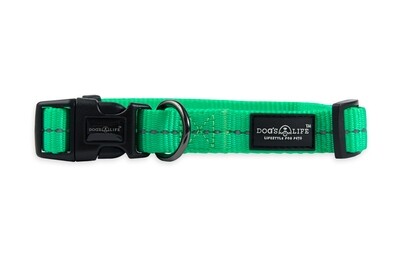 Reflective Supersoft Webbing Collar Spring Green