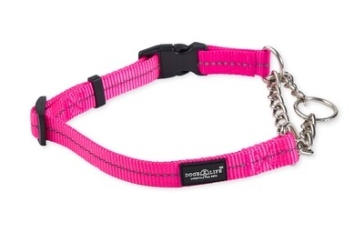 Reflective Martingale Chain Dog Collar Hot Pink