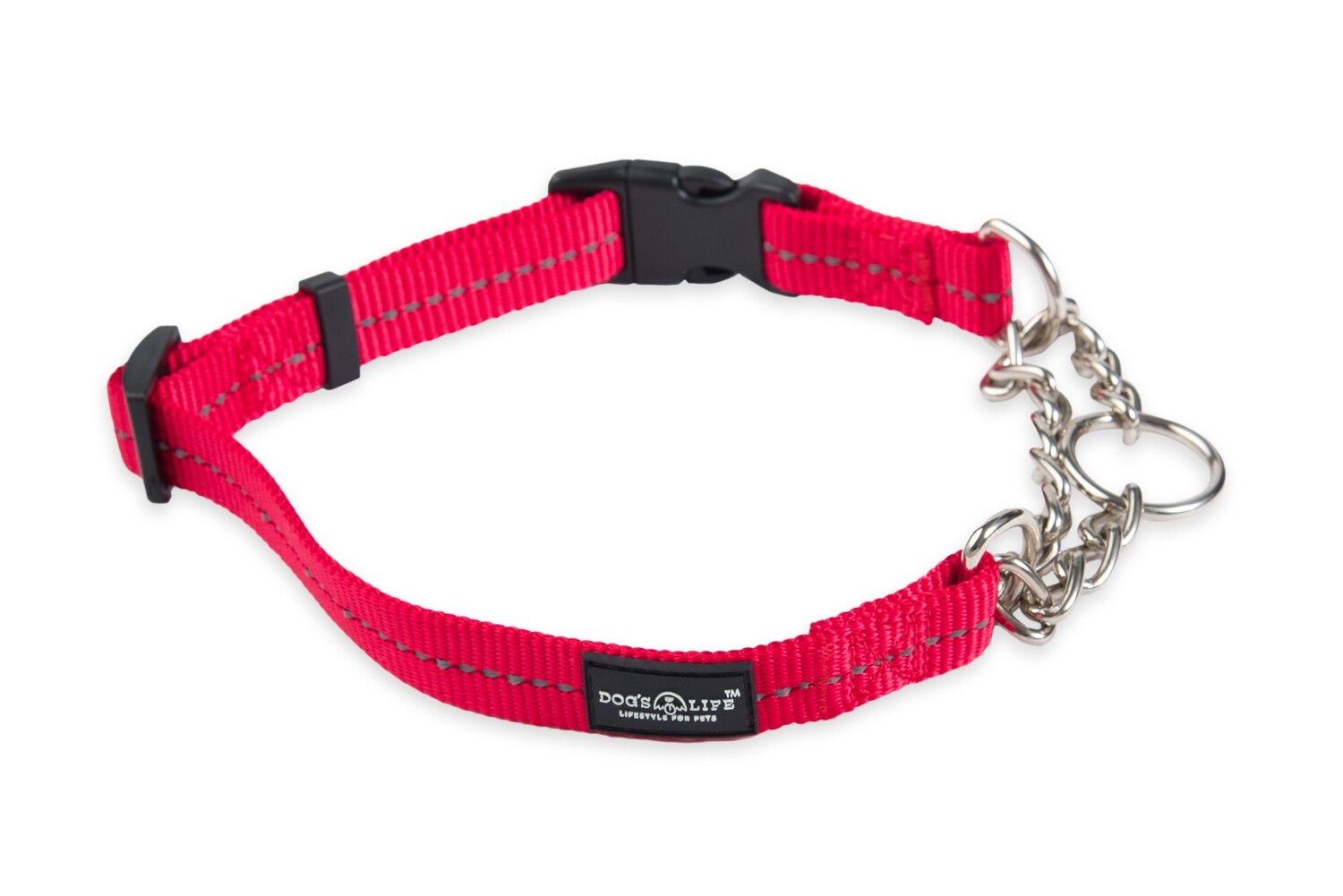 Reflective Martingale Chain Dog Collar Red