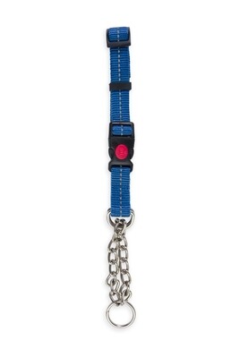 Reflective Martingale Chain Dog Collar Blue
