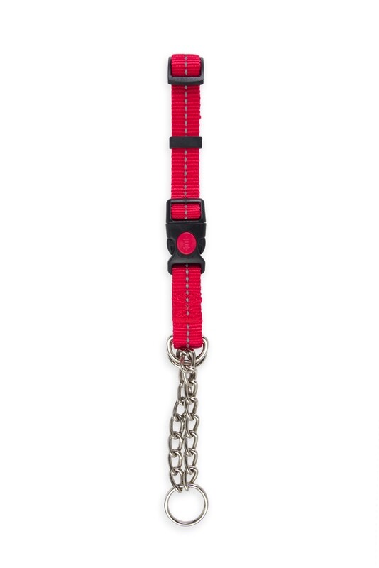Reflective Martingale Chain Dog Collar Red