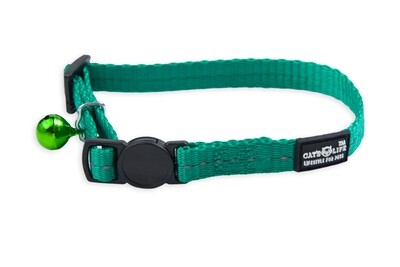 Reflective Supersoft Webbing Cat Collar Ultra Marine Green