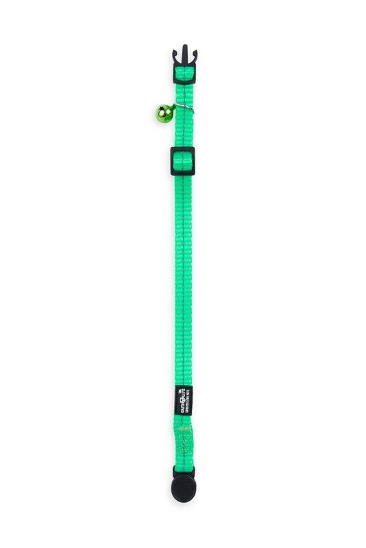 Reflective Supersoft Webbing Cat Collar Spring Green