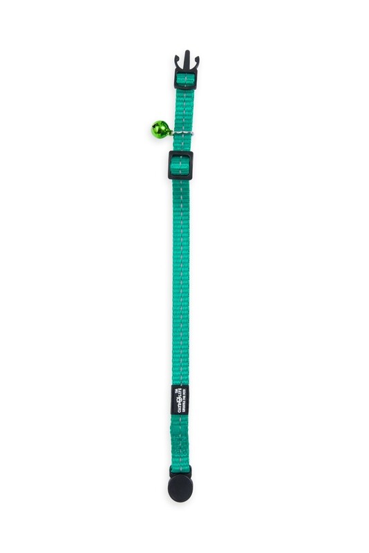 Reflective Supersoft Webbing Cat Collar Ultra Marine Green