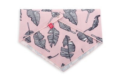 Black &amp; White Leaves Bandana Pink
