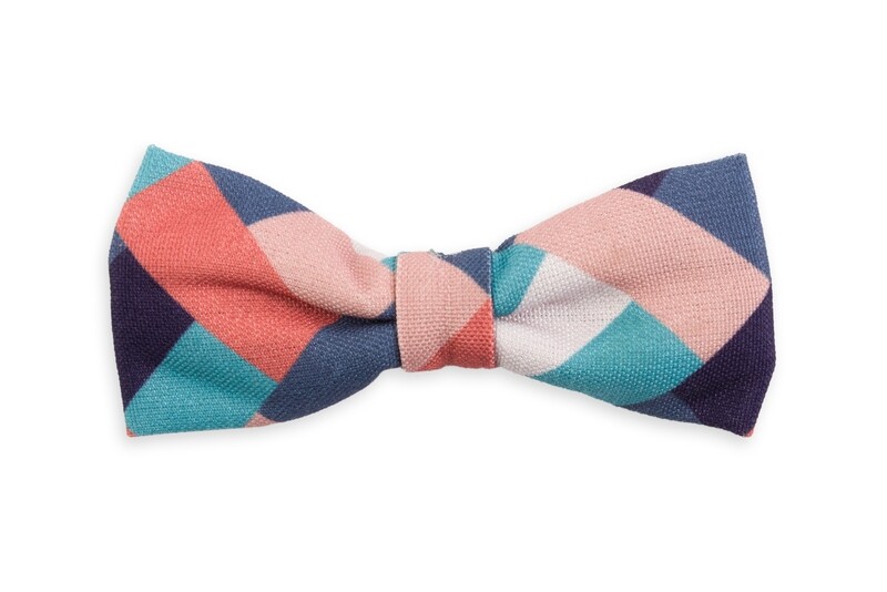 Bow Tie Checkered Pink &amp; Blue