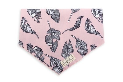 Black &amp; White Leaves Bandana Pink