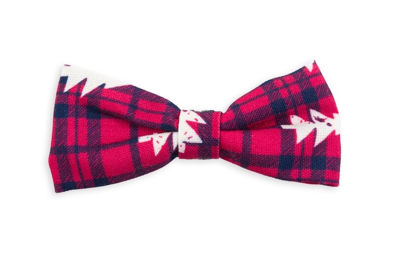 Bow Tie Plaid &amp; Trees Red