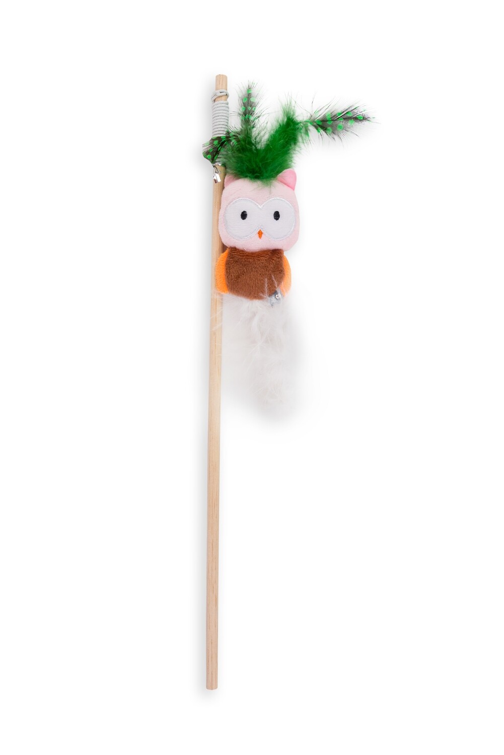 Cat Dangler Owl W/ White Feather 24cm