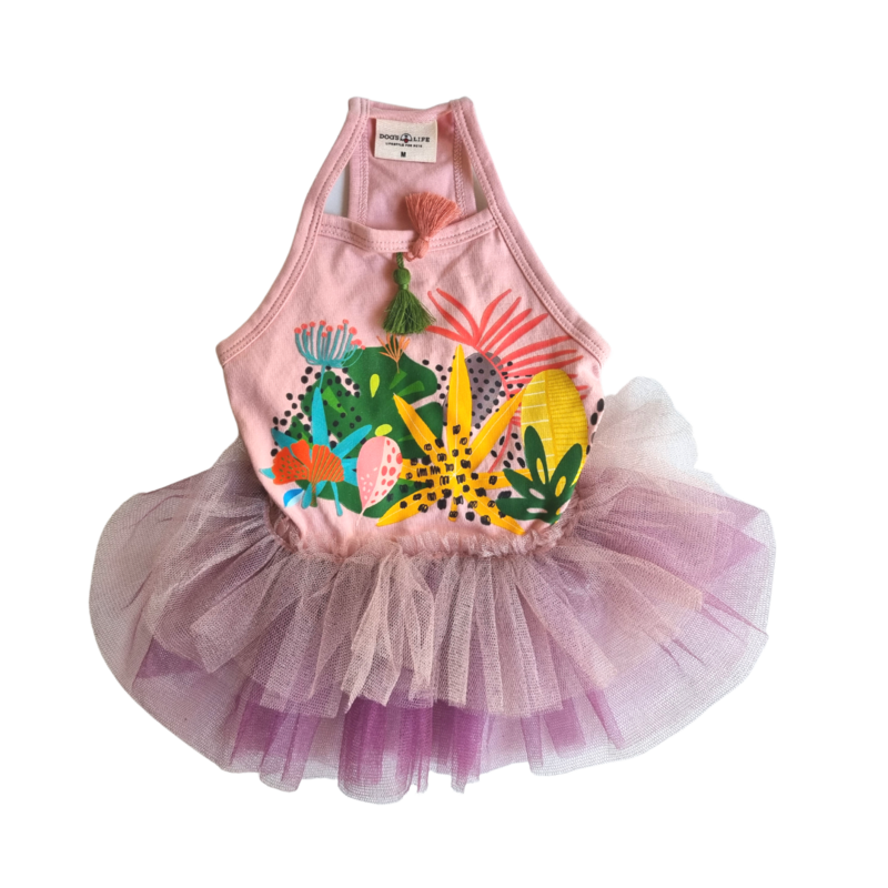 Tropical Tulle Dress Pink
