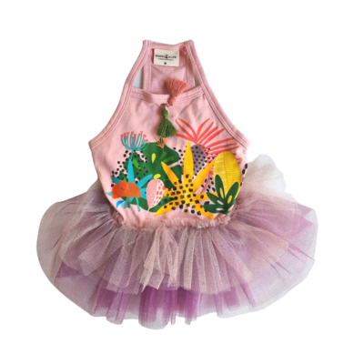 Tropical Tulle Dress Pink