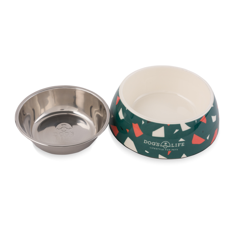 Melamine Stainless Steel Bowl Terrazzo