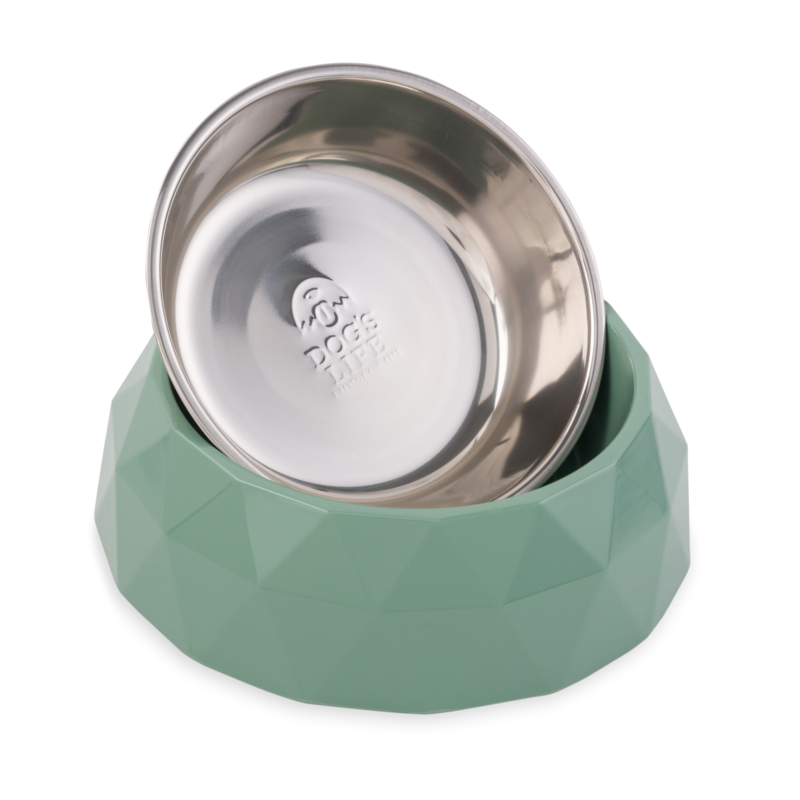 Diamond Melamine Stainless Steel Bowl Green