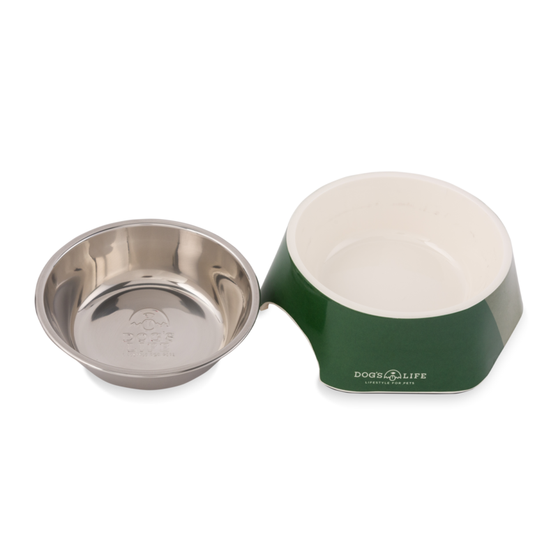 Hexagon Melamine Stainless Steel Bowl Green
