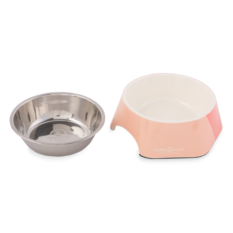 Hexagon Melamine Stainless Steel Bowl Pink