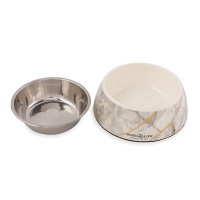 Melamine Stainless Steel Bowl Marble