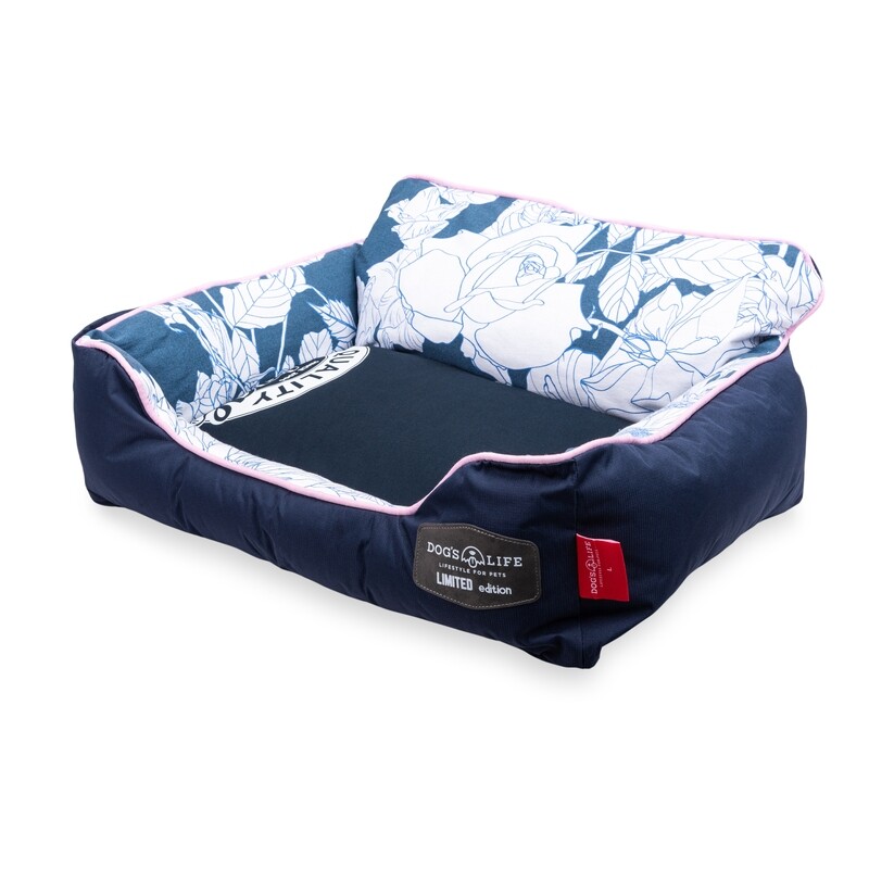 Couch Napper Flower Illustration Navy