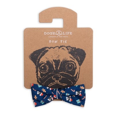 Bow Tie Christmas Frenchie Navy