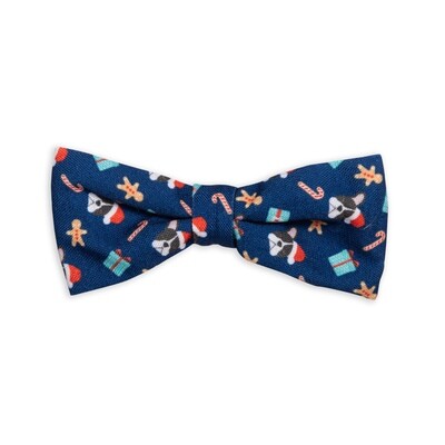 Bow Tie Christmas Frenchie Navy