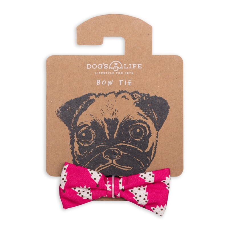 Bow Tie Christmas Polkadot Trees Pink