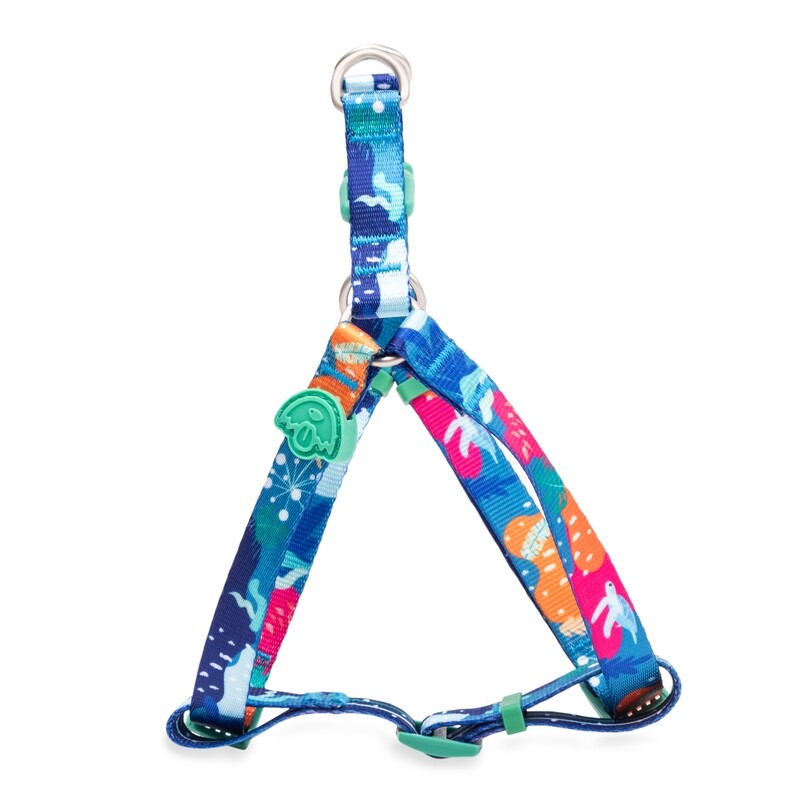 Designer Pooch Step-In Harness Under the Sea Blue
