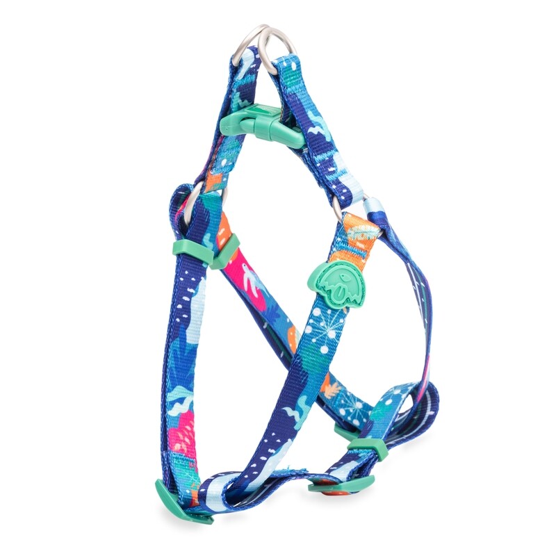 Designer Pooch Step-In Harness Under the Sea Blue