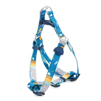 Designer Pooch Step-In Harness Geometrics and Tarrazo Blue