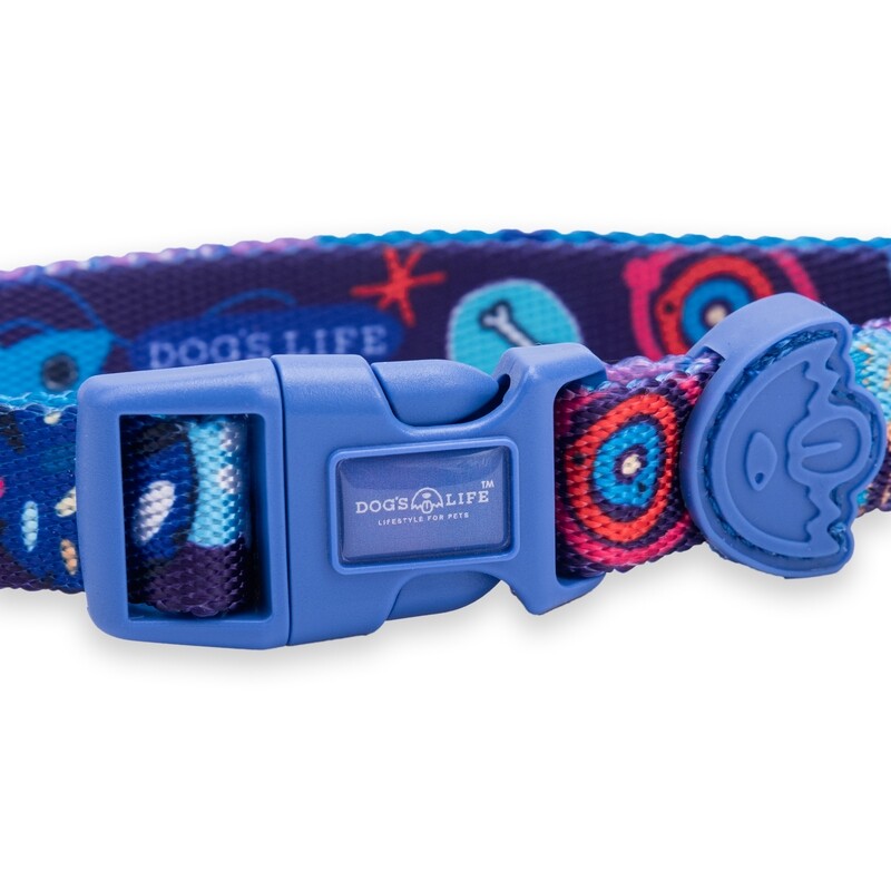 Designer Pooch Collar Enjoy The Universe Blue