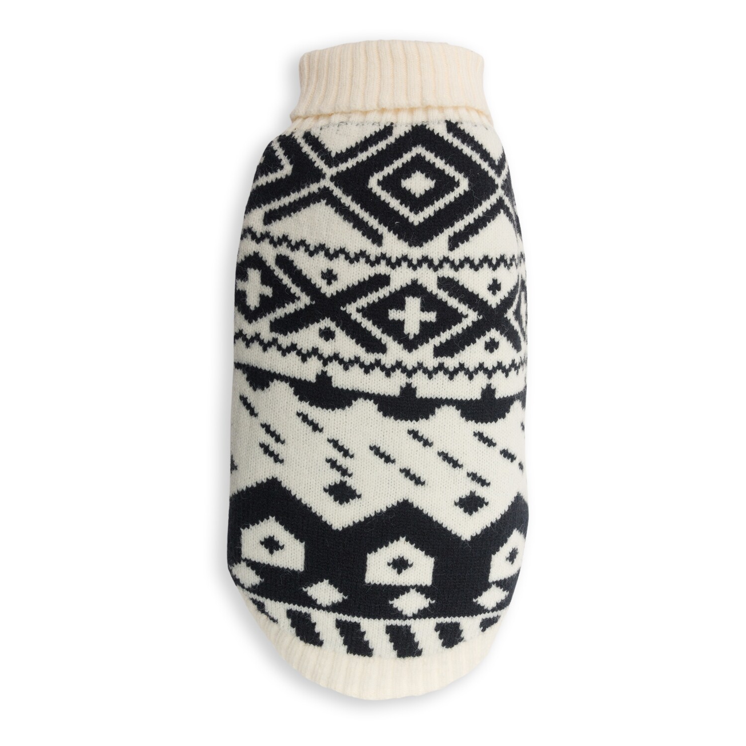 Roll Neck Boho Sweater Black