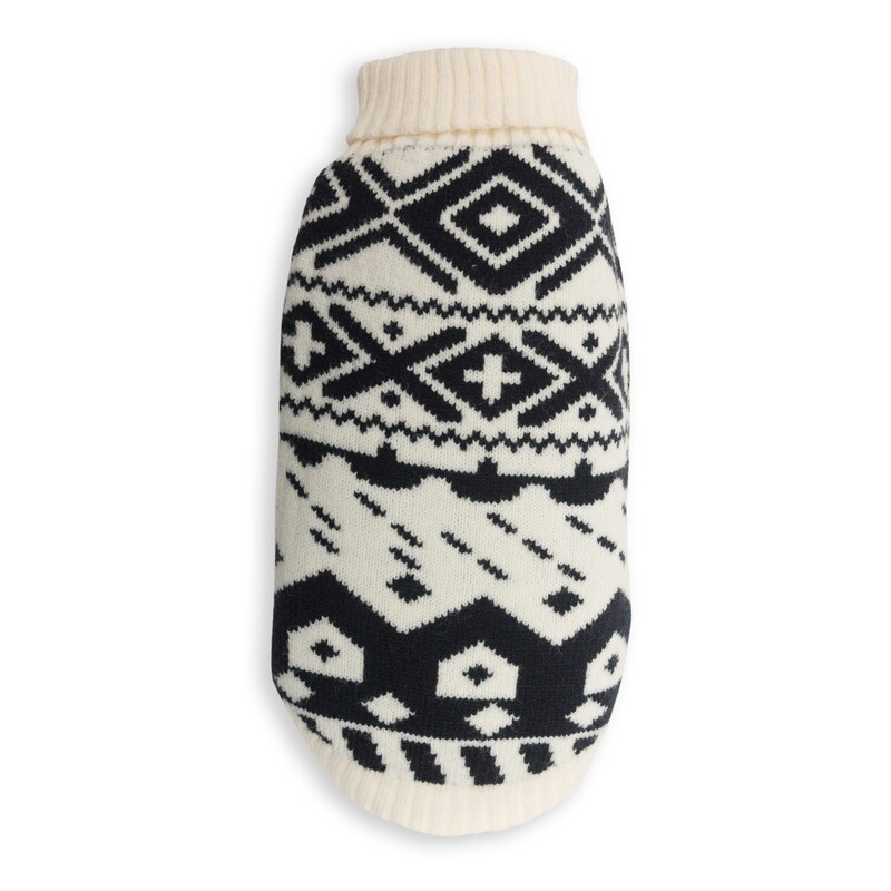 Roll Neck Boho Sweater Black