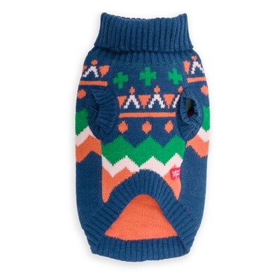 Roll Neck Boho Sweater Navy