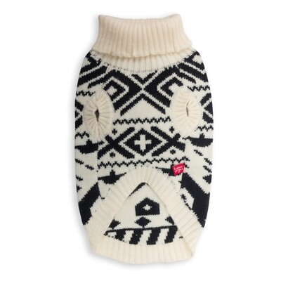 Roll Neck Boho Sweater Black