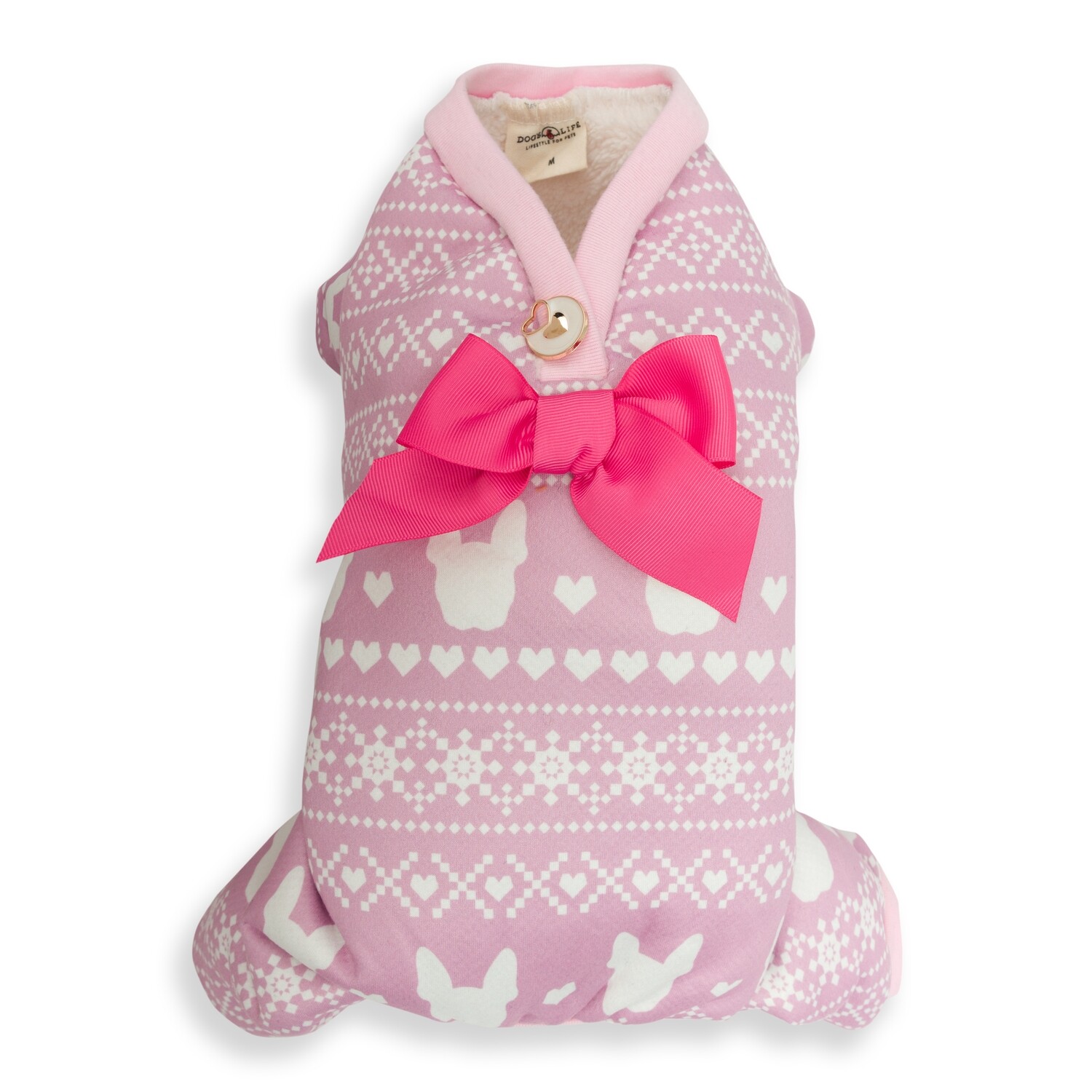 PJ Boston Terrier and Bow Pink