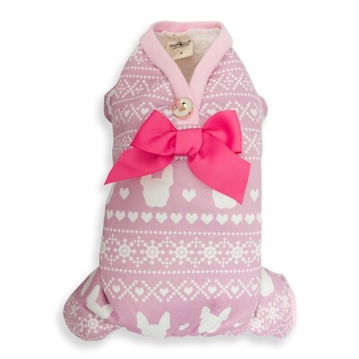 PJ Boston Terrier and Bow Pink