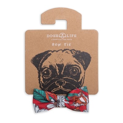 Christmas Bow Tie Festive Flowers Red