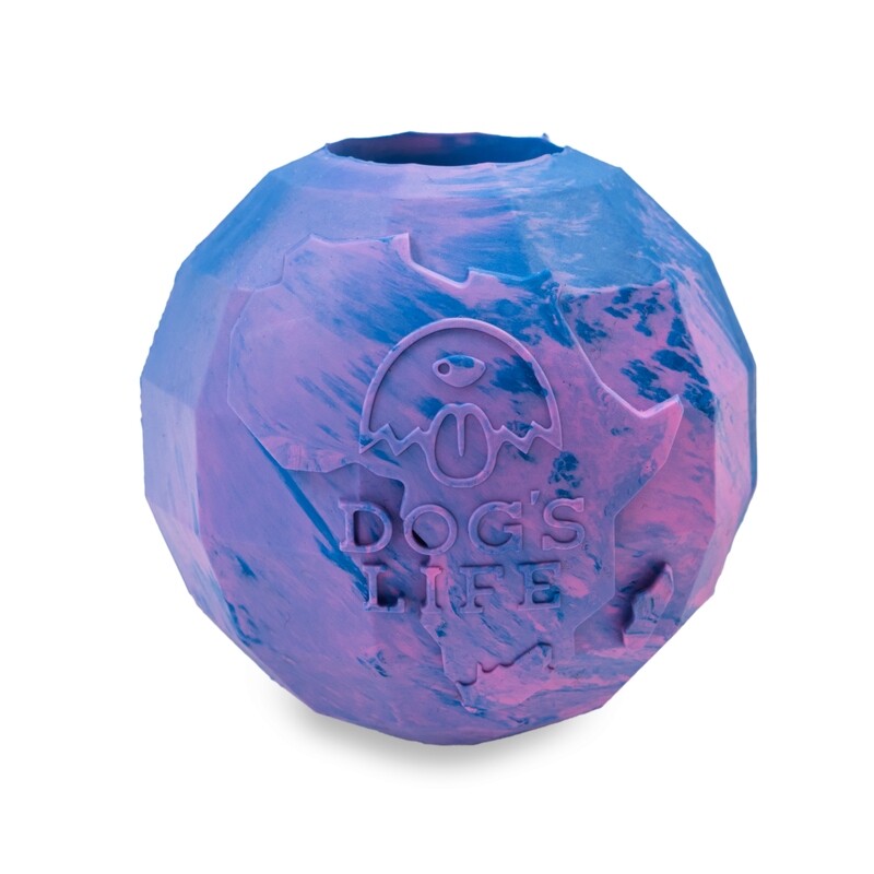 Dog's Life Natural Rubber Dog Toy Africa Marble Blue