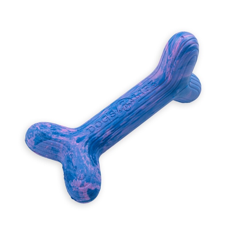 Dog's Life Natural Rubber Dog Toy Fetchstix Marble Blue