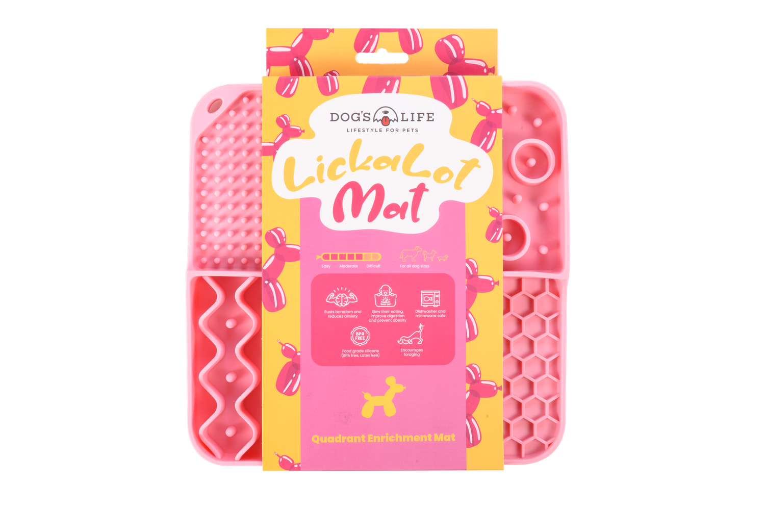 Lickalot Quadrant Enrichment Mat Pink Lickalot Quadrant Enrichment Mat Pink