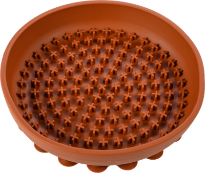 Lickalot Round Pluses Enrichment Bowl Brown