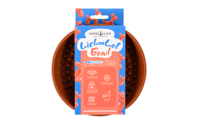 Lickalot Round Pluses Enrichment Bowl Brown Lickalot Round Pluses Enrichment Bowl Brown