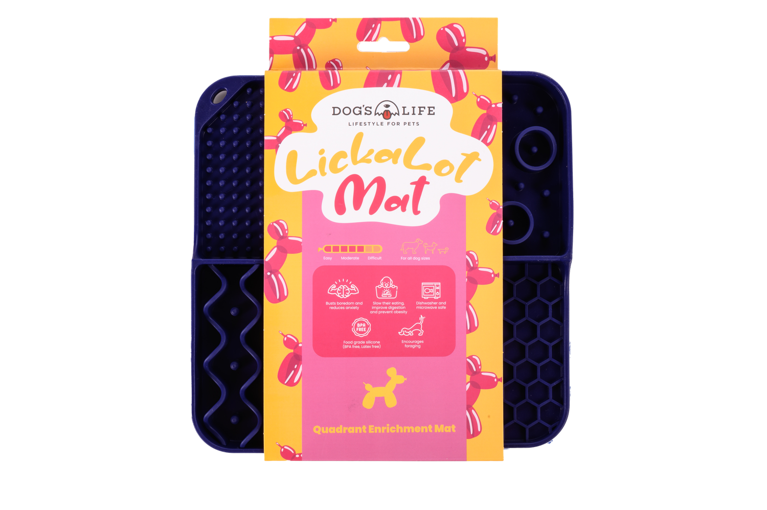 Lickalot Quadrant Enrichment Mat Navy