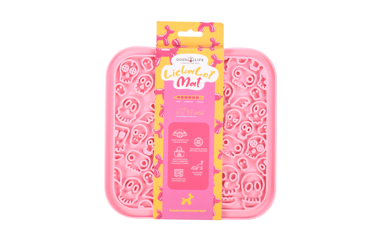 Lickalot Cute Punk Enrichment Mat Pink Lickalot Cute Punk Enrichment Mat Pink