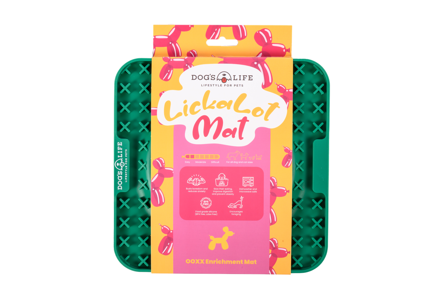 Lickalot OOXX Enrichment Mat Green Lickalot OOXX Enrichment Mat Green