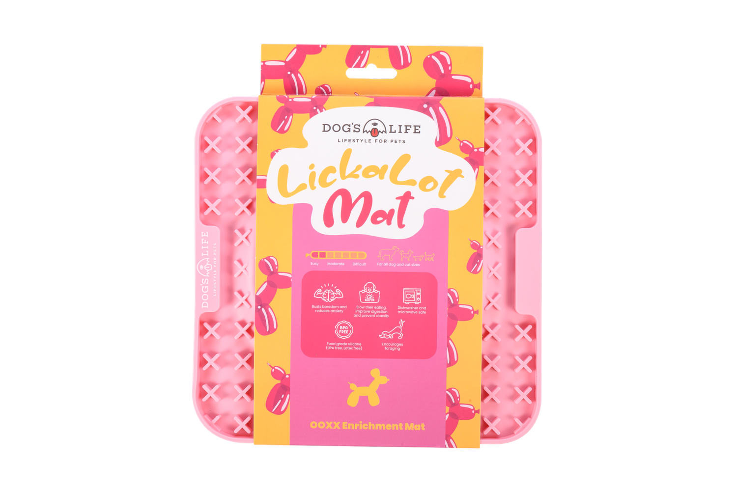Lickalot OOXX Enrichment Mat Pink Lickalot OOXX Enrichment Mat Pink