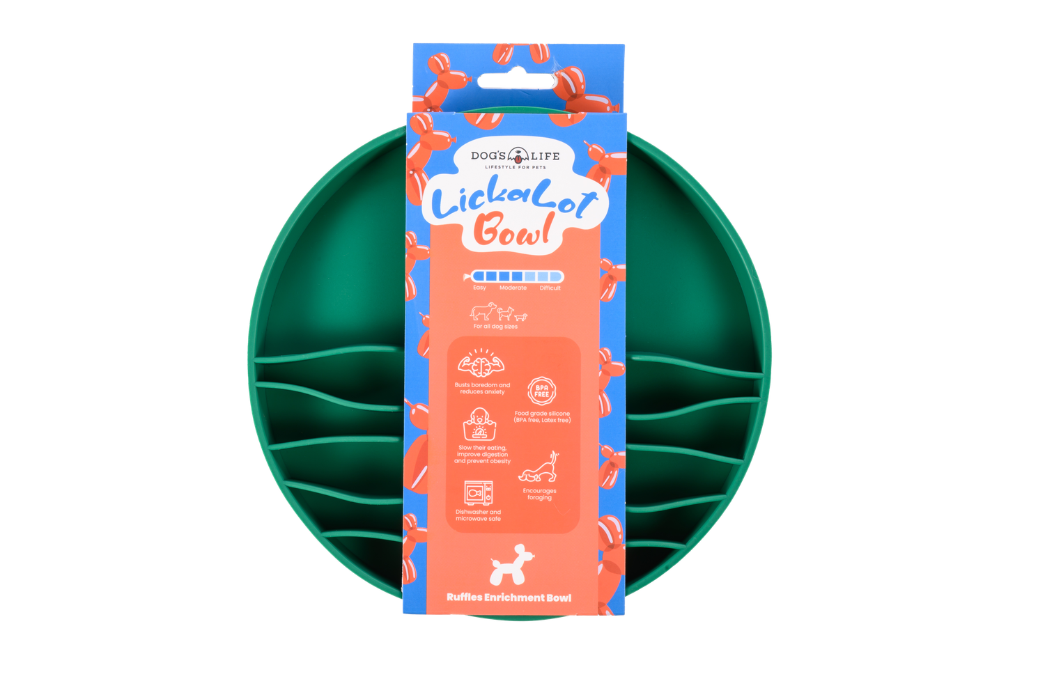 Lickalot Ruffles Enrichment Bowl Green Lickalot Ruffles Enrichment Bowl Green