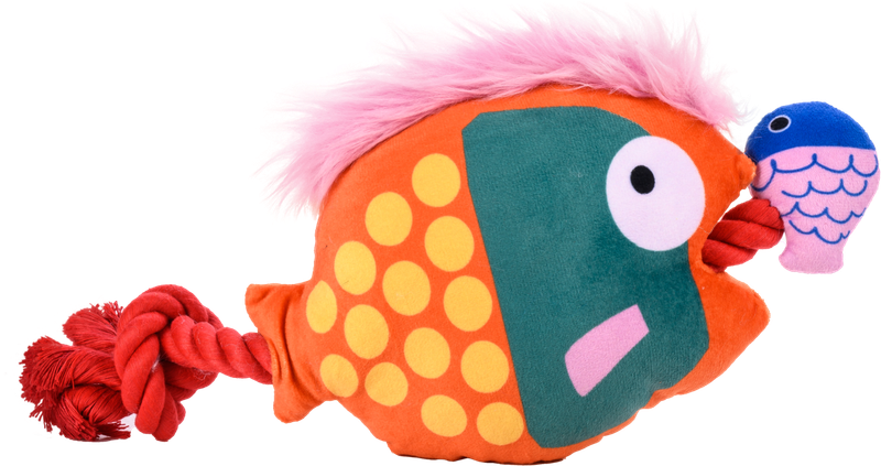 Big Fish vs Small Fish Plush Toy Orange