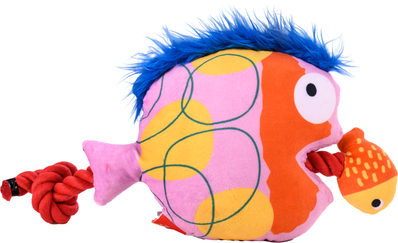 Big Fish vs Small Fish Plush Toy Pink
