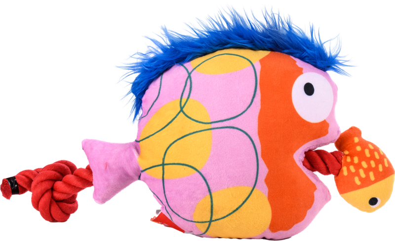 Big Fish vs Small Fish Plush Toy Pink